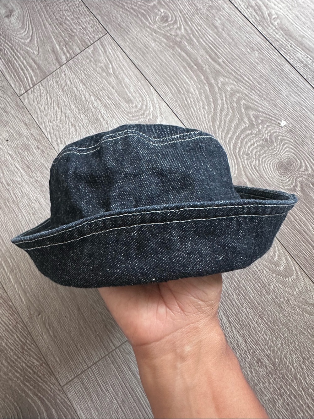 COS Dark Indigo Denim Bucket Hat - with Contrast Stitching